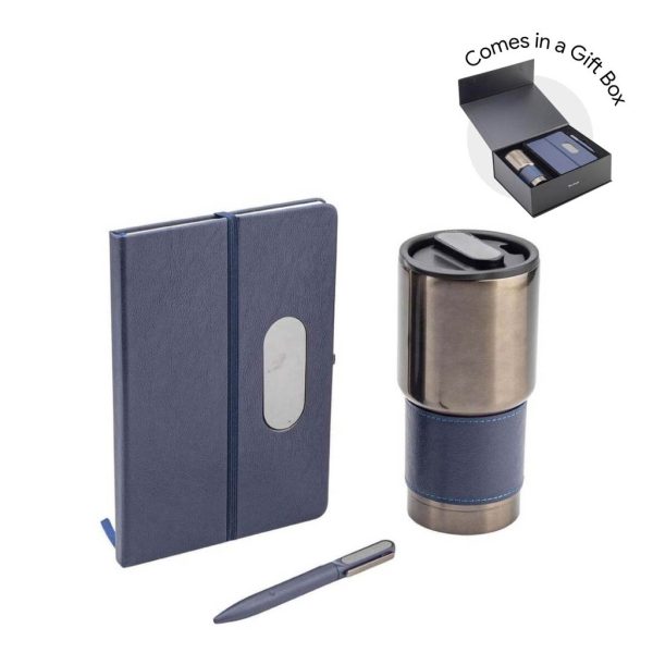 GSHL-9596-GIESSEN-Hans-Larsen-Gift-Set-of-Tumbler GIESSEN - Hans Larsen Gift Set of Tumbler, Notebook and Pen - Blue
