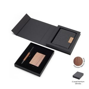 TULUM - SANTHOME Gift set with Notebook, Pen and Card Holder with Walnut Accents