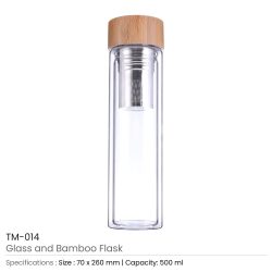 Flask in glass and bamboo UAE