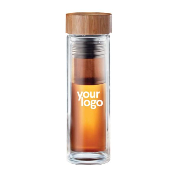 Flask in glass and bamboo UAE