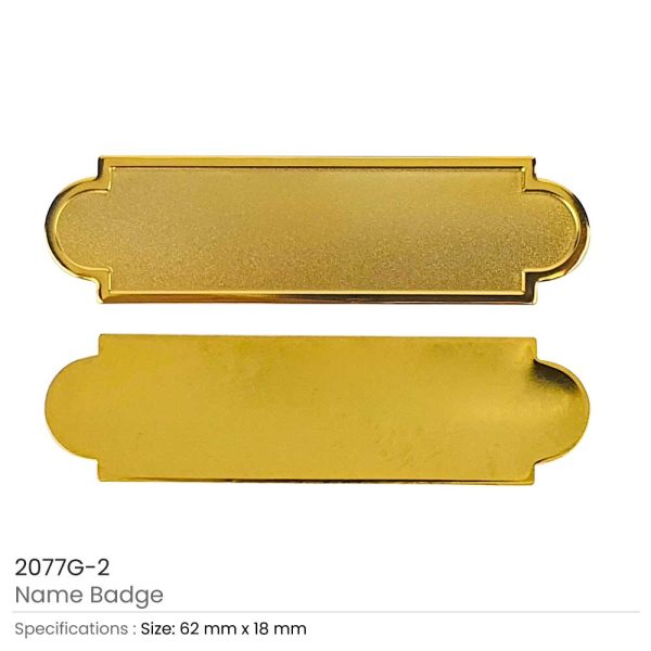 Metal Name Badges in Gold and Silver Colors - Border