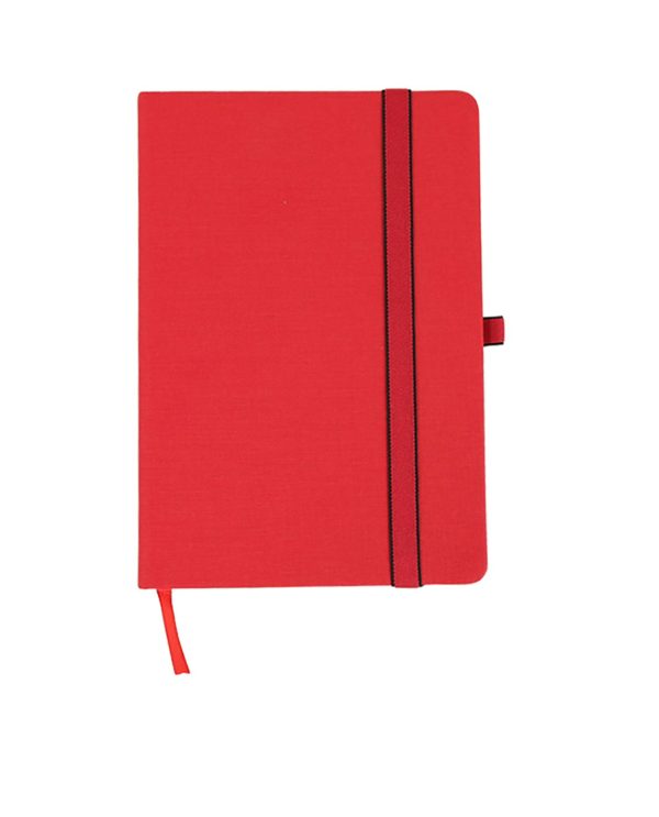 HK0396-RD-1130x1400-1.jpg ZURI - A5 PU Fabric Custom Notebook with Calendar
