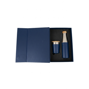 ELARA - Navy Blue Bottle Tumbler Gift Set