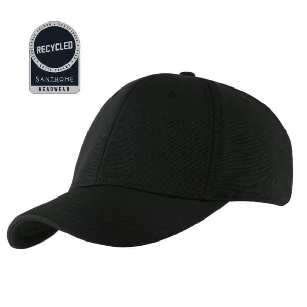 HWSN-502-TITAN-Santhome-Recycled-6-Panel-Adjustable-Cap-Blackunique9a6156d TITAN - Santhome Recycled 6 Panel Adjustable Cap - Black