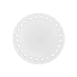 Doily Rice Heart Design Ceramic Printed Ornaments