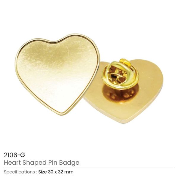 Heart Shape Customized Metal Badges