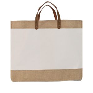 ZAKEN - Canvas & Jute Bag with Leather Handle