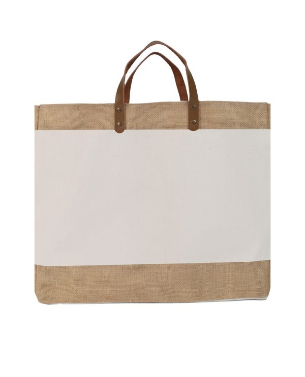 ZAKEN - Canvas & Jute Bag with Leather Handle