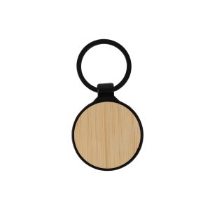 TRINKET - Round Bamboo Body Metal Keychain