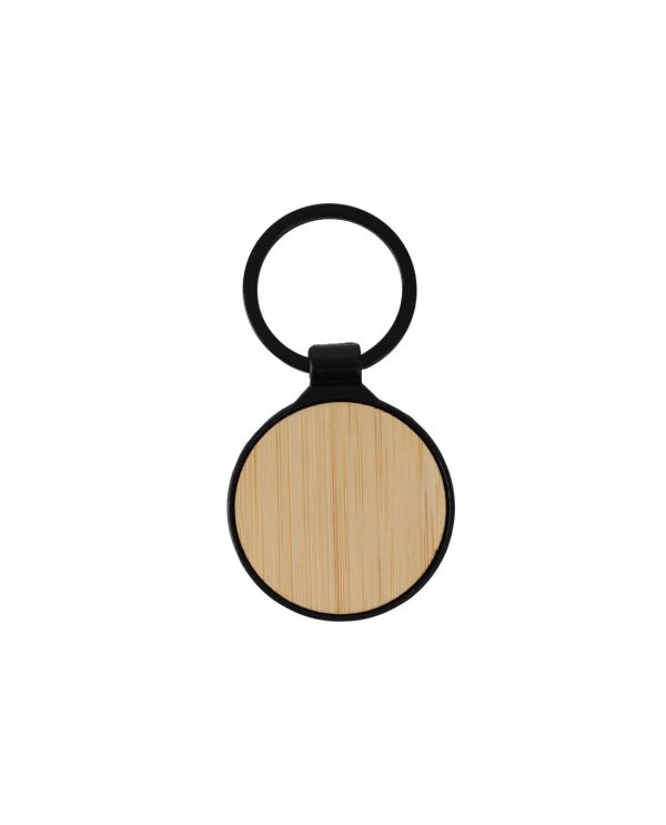 TRINKET - Round Bamboo Body Metal Keychain
