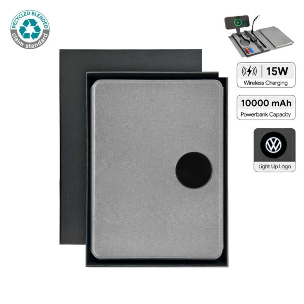 SOLAIS - Santhome Recycled 10000 mAh Power Bank with 15W Magsafe Smart A5 Organizer - Grey