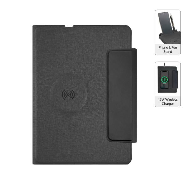 ITFO-1297-MagFolio-Santhome-A5-PU-Portfolio-with-15W-MagSafe-Wireless-Charger-Black-unique0470141 MagFolio - Santhome A5 PU Portfolio with 15W MagSafe Wireless Charger - Black