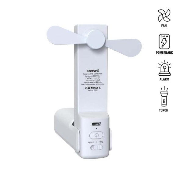 ITPB-1250-ZEPHYR-memorii-4-in-1-Fan-Powerbank ZEPHYR - @memorii 4-in-1 Fan Powerbank, Safety Alarm & Torch - White