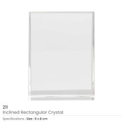 Promotional Inclined Rectangular Crystal Awards