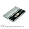 Metal Promotional Keychains with Leather Strap