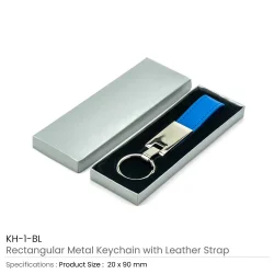Metal Promotional Keychains with Leather Strap