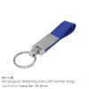 Metal Promotional Keychains with Leather Strap