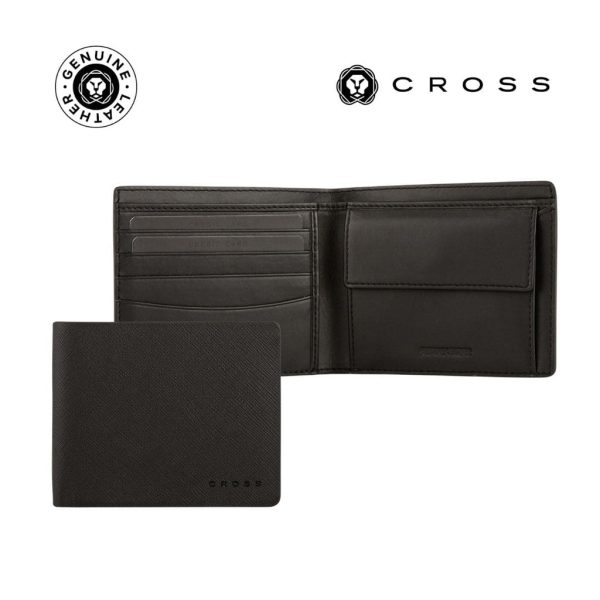 LACR-2002-CROSS-Saffiano-Leather-4CC-Bifold-Wallet-with-Coin-Pocket-Blackunique88863b5 CROSS Saffiano Leather 4CC Bifold Wallet with Coin Pocket - Black