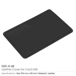 Black Leather Cover For Card Shaped USB Flash