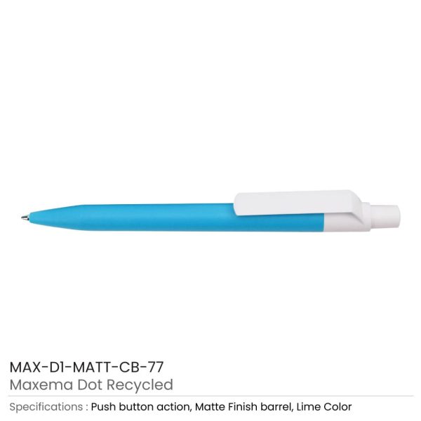 Matt Custom Printed Pens with White Clip