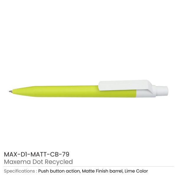 Matt Custom Printed Pens with White Clip