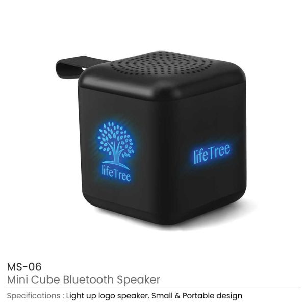 Mini Cube speaker | Light-up Logo Mini Speakers