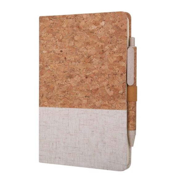 NBEN-103-BORSA-eco-neutral-Set-of-A5-Cork-Fabric-Hard-Cover-Notebook-and-Pen-Whiteunique303af1f BORSA - eco-neutral Set of A5 Cork Fabric Hard Cover Notebook and Pen - White