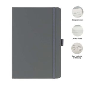 JURSI - Giftology A5 PU Notebook with Pen Loop - Grey