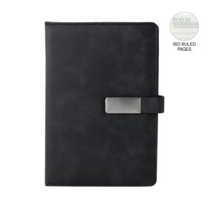 WINDSOR - Giftology A5 PU Magnet Closure Notebook - Black