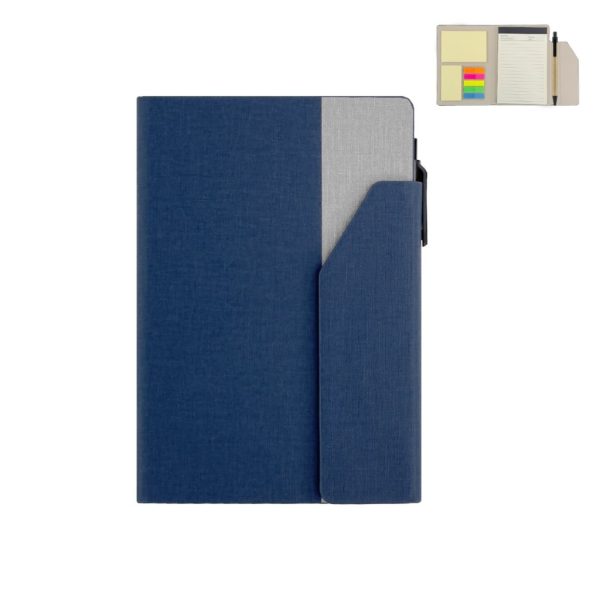 NBGL-5414-CARLO-Giftology-Notepad-with-Pen-and-Sticky-Note-Navy-Blueunique0470141 CARLO - Giftology Notepad with Pen and Sticky Note - Navy Blue