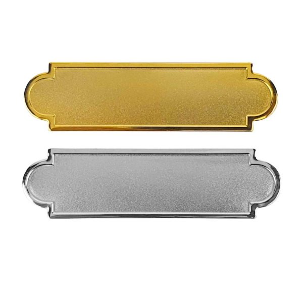 Metal Name Badges in Gold and Silver Colors - Border