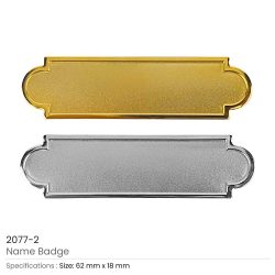 Metal Name Badges in Gold and Silver Colors - Border