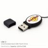 Oval black rubberized USB | Printing on USB