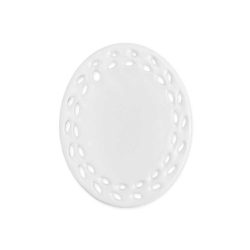Branded Oval Doily Ceramic Ornaments