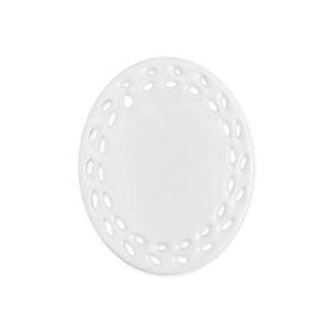 Branded Oval Doily Ceramic Ornaments