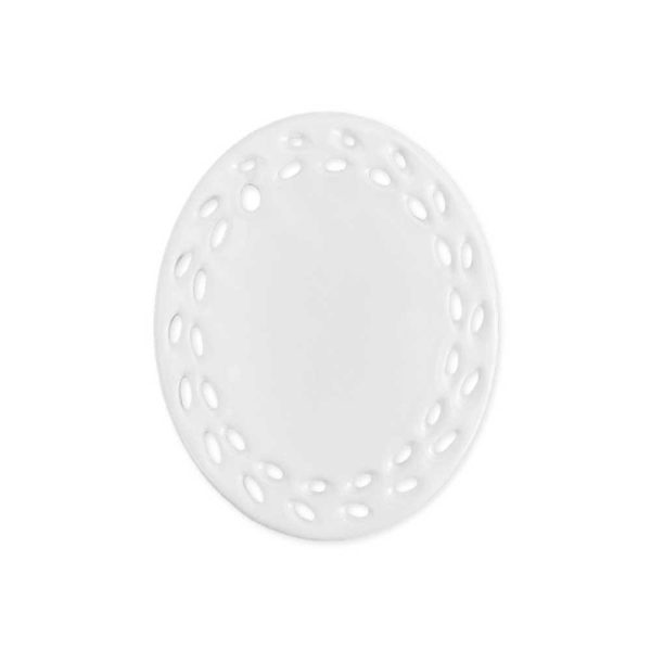Branded Oval Doily Ceramic Ornaments
