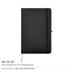 PU-Leather-Notebook-MB-06-BK-250x250-1.jpg PU Leather Promotional Notebooks A6 Sized