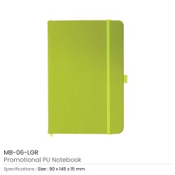 PU-Leather-Notebook-MB-06-LGR-250x250-1.jpg PU Leather Promotional Notebooks A6 Sized