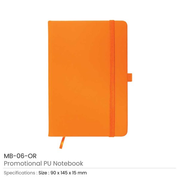 PU-Leather-Notebook-MB-06-OR-600x600-1.jpg PU Leather Promotional Notebooks A6 Sized