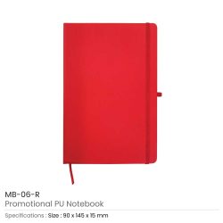 PU-Leather-Notebook-MB-06-R-250x250-1.jpg PU Leather Promotional Notebooks A6 Sized