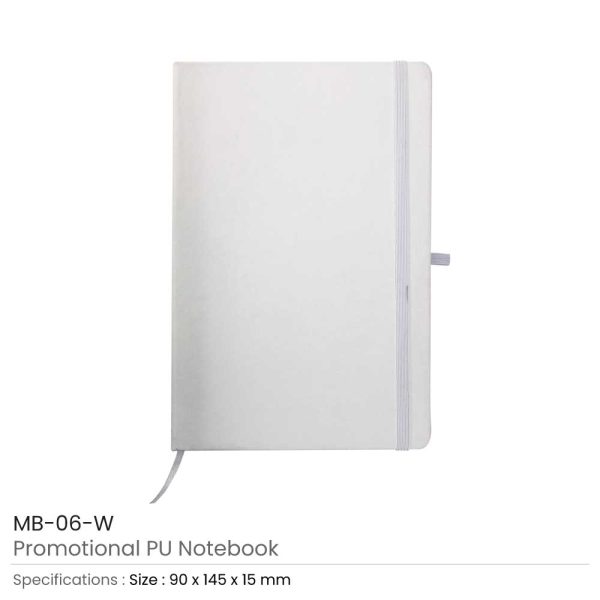 PU-Leather-Notebook-MB-06-W-600x600-1.jpg PU Leather Promotional Notebooks A6 Sized
