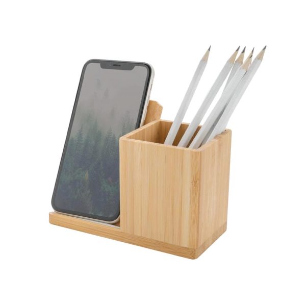 Bamboo pen holder with charger | Eco Friendly Gift Items