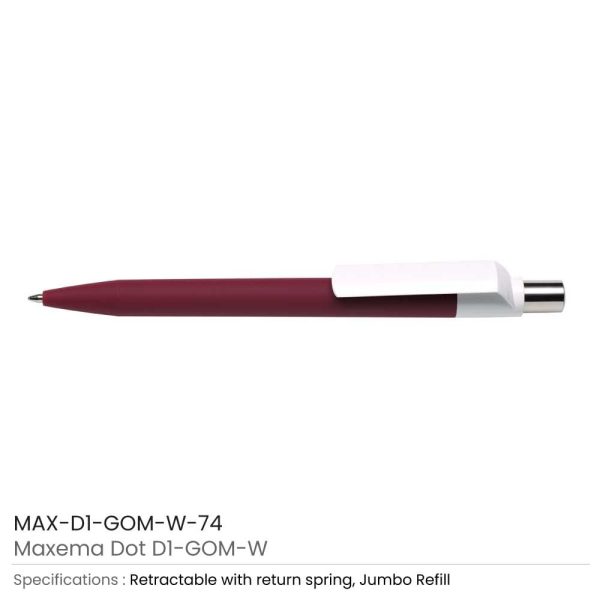 Pen-MAX-D1-GOM-W-74-600x600-1.jpg Dot Custom Printed Pens with White Clip