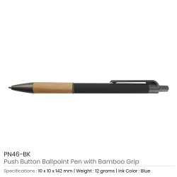 Pen-with-Bamboo-Grip-PN46-BK-250x250-1.jpg Push Button Ballpoint Pens with Bamboo Grip