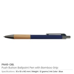 Pen-with-Bamboo-Grip-PN46-DBL-250x250-1.jpg Push Button Ballpoint Pens with Bamboo Grip