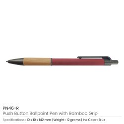 Pen-with-Bamboo-Grip-PN46-R-250x250-1.jpg Push Button Ballpoint Pens with Bamboo Grip