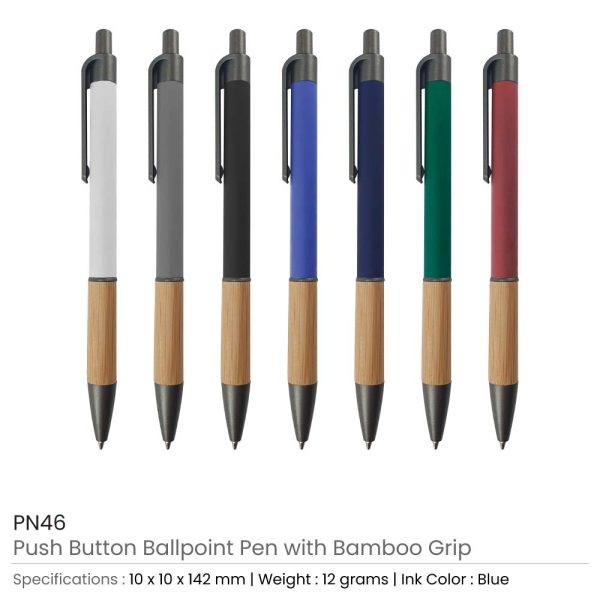 Pens-with-Bamboo-Grip-PN46-Details-600x600-1.jpg Push Button Ballpoint Pens with Bamboo Grip