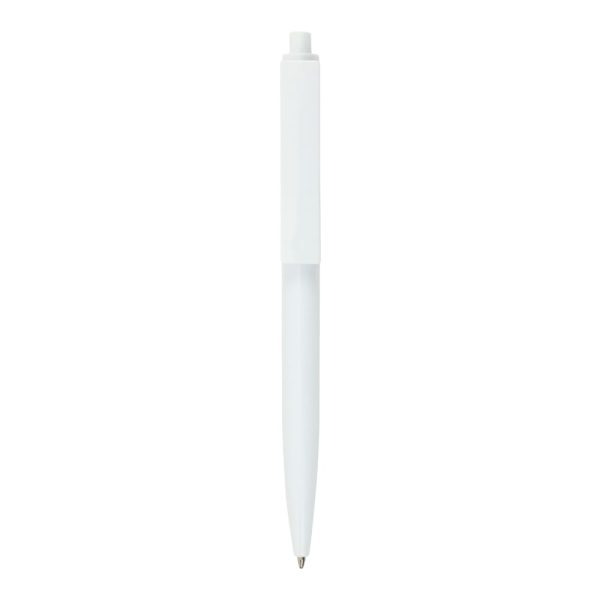 Plastic-Pen-White-PPN103-WHT-Front-View-600x600-1.jpg Plastic Pens White Color, Push Button, Wide Clip for Logo