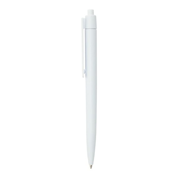Plastic-Pen-White-PPN103-WHT-Side-View-600x600-1.jpg Plastic Pens White Color, Push Button, Wide Clip for Logo