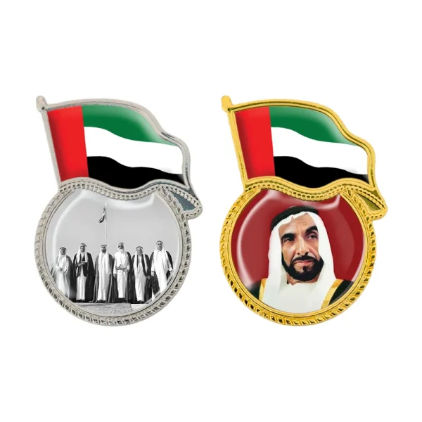 UAE Flag Design Badges with Magnet Attachment